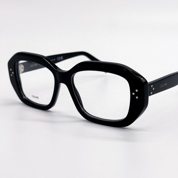 NEW CL50156I 001, BLACK GEOMETRIC EYEGLASSES CELINE - Picture 5 of 9